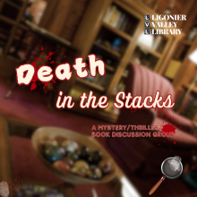 Death in the Stacks event graphic